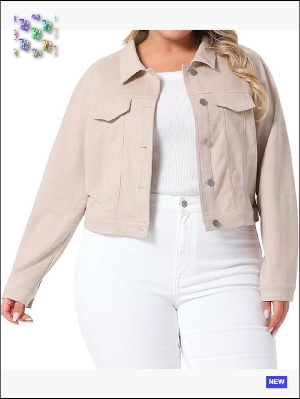 Plus Size Suede Vintage Moto Biker Jacket Crop Faux Leather Button Front